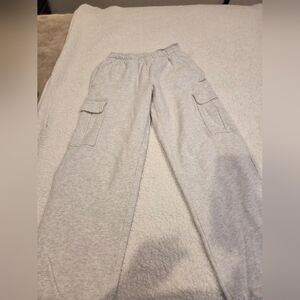 TNA Aritzia Gray Cargo Fleece Sweatpants Size Xs
